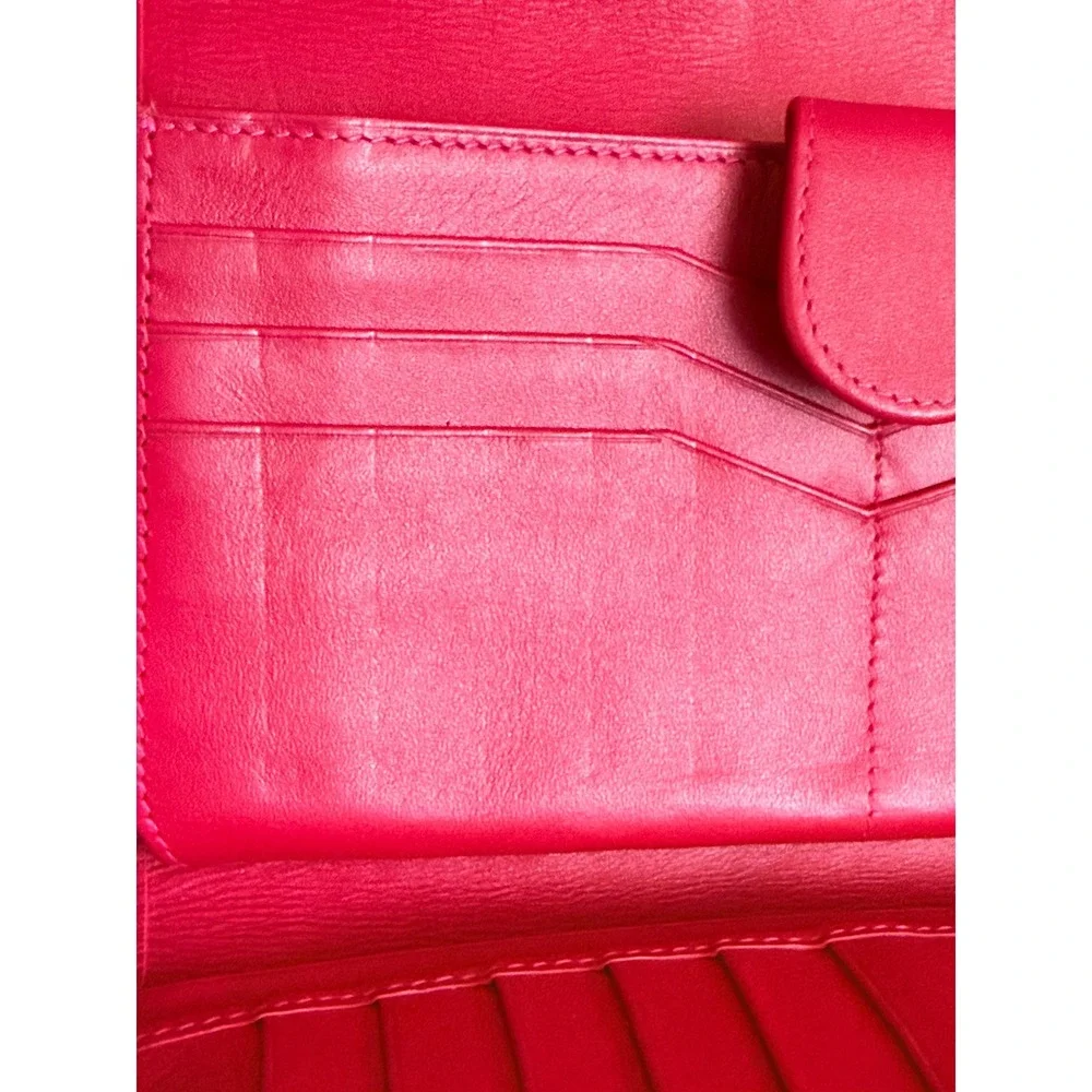 Genuine Stingray Skin Wallet Rare Hibiscus Pink Floral Design Made in Thailand